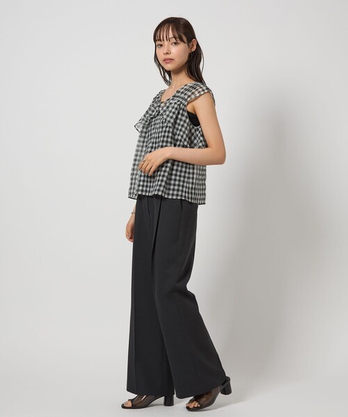 EMMEL REFINES（エメルリファインズ）の「＜EMMEL REFINES＞EM ギンガムチェック 2WAY ブラウス（シャツ/ブラウス・レディース・オフホワイト/ライトブルー・FREE）」の15枚目の写真