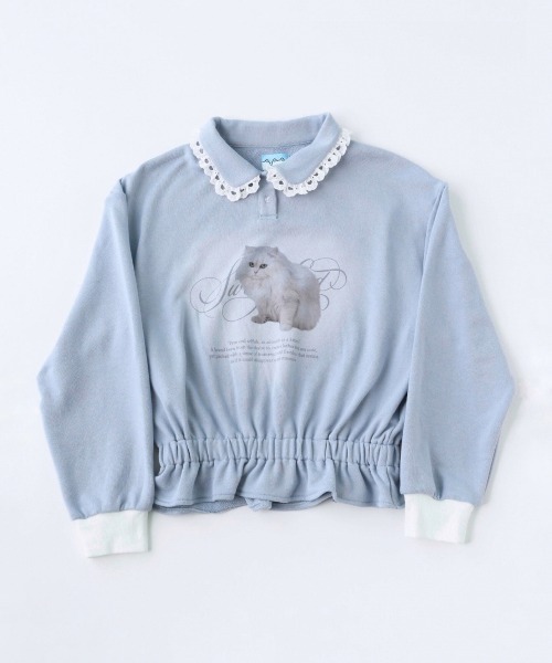 はうるず　Hauls　スウェット セール】ねこらぶ襟つきレースSWT（スウェット）｜Hauls