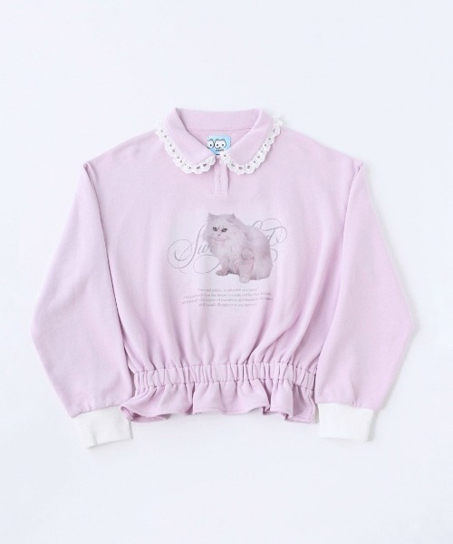 はうるず　Hauls　スウェット セール】ねこらぶ襟つきレースSWT（スウェット）｜Hauls