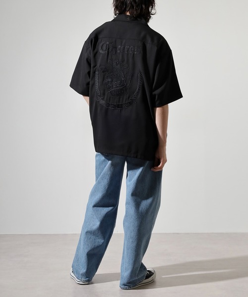 スタン・ファレル ボウリングシャツ ブラック 41179-top2.jpg