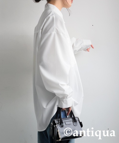 antiqua(アンティカ)の「オーバーサイズシャツ(シャツ/ブラウス・レディース・ピンク/イエロー/ホワイト・ONESIZE)」の5枚目の写真