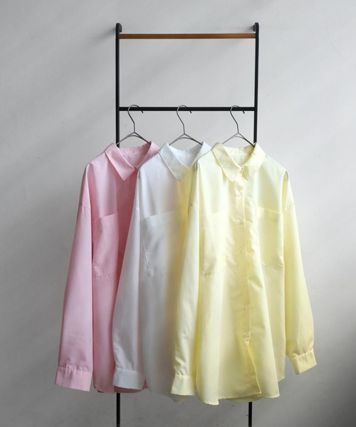 antiqua(アンティカ)の「オーバーサイズシャツ(シャツ/ブラウス・レディース・ピンク/イエロー/ホワイト・ONESIZE)」の16枚目の写真