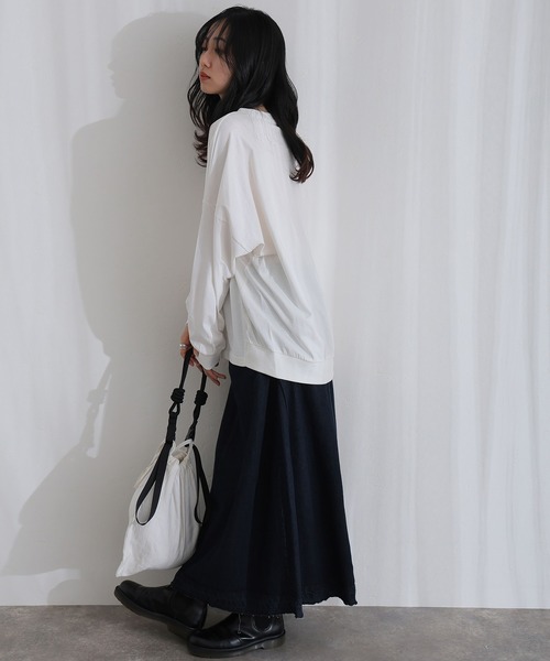 ElegChic(エレグシック)の「コットンサイド タック デニム スカート (デニムスカート・レディース・ブルー/ネイビー系/ネイビー・XL/L/4L/XXL/M)」の12枚目の写真