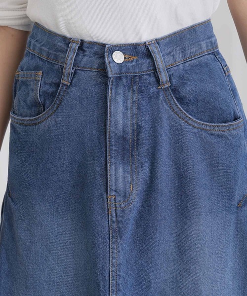 ElegChic(エレグシック)の「コットンサイド タック デニム スカート (デニムスカート・レディース・ブルー/ネイビー系/ネイビー・XL/L/4L/XXL/M)」の16枚目の写真