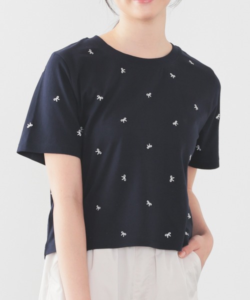 Honeys(ハニーズ)の「【UVカット】モチーフ刺繍Tシャツ(Tシャツ/カットソー・レディース・ホワイト系その他/ネイビー/ホワイト系その他3/ホワイト系その他2/ピンク・L/S/LL/M)」の15枚目の写真