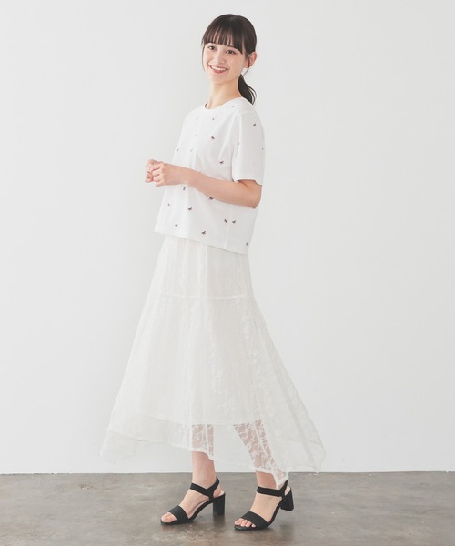 Honeys(ハニーズ)の「【UVカット】モチーフ刺繍Tシャツ(Tシャツ/カットソー・レディース・ホワイト系その他/ネイビー/ホワイト系その他3/ホワイト系その他2/ピンク・L/S/LL/M)」の18枚目の写真