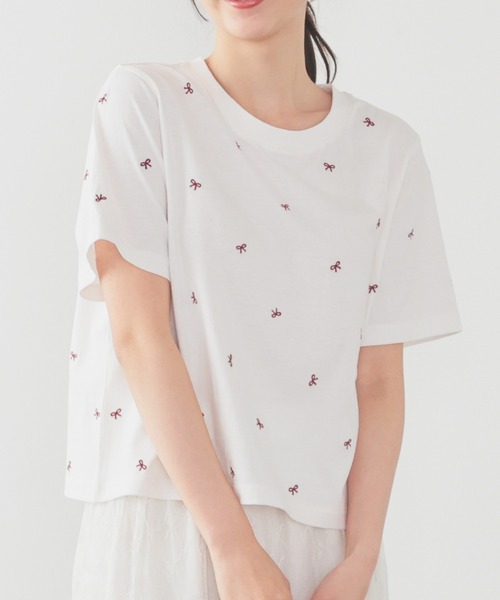 Honeys(ハニーズ)の「【UVカット】モチーフ刺繍Tシャツ(Tシャツ/カットソー・レディース・ホワイト系その他/ネイビー/ホワイト系その他3/ホワイト系その他2/ピンク・L/S/LL/M)」の19枚目の写真