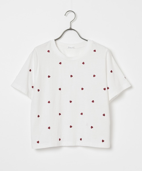 Honeys(ハニーズ)の「【UVカット】モチーフ刺繍Tシャツ(Tシャツ/カットソー・レディース・ホワイト系その他/ネイビー/ホワイト系その他3/ホワイト系その他2/ピンク・L/S/LL/M)」の20枚目の写真