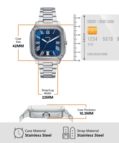 FOSSIL（フォッシル）の「フォッシル 腕時計 メンズ アナログ ステンレス FS6121（アナログ腕時計・メンズ・シルバー・FREE）」の6枚目の写真