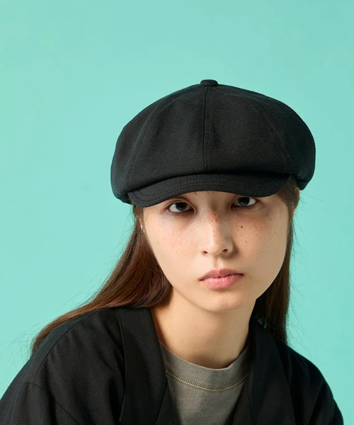 CPH（シーピーエイチ）の「POLYESTER LINEN CASQUETTE（ハンチング/ベレー帽・レディース・ブラック・S/L）」の2枚目の写真