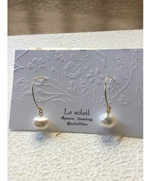 【Le soleil】ひとつぶ 淡水パールピアス(MA)