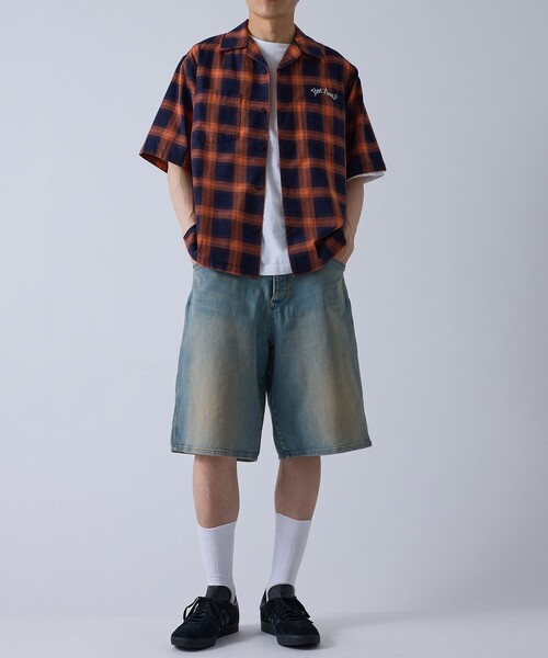 BEN DAVIS（ベンデイビス）の「【BENDAVIS別注】j.n.r.d/オンブレーチェックシャツ（シャツ/ブラウス・メンズ・ブルー/ブラック/オレンジ・M/LL/L）」の14枚目の写真