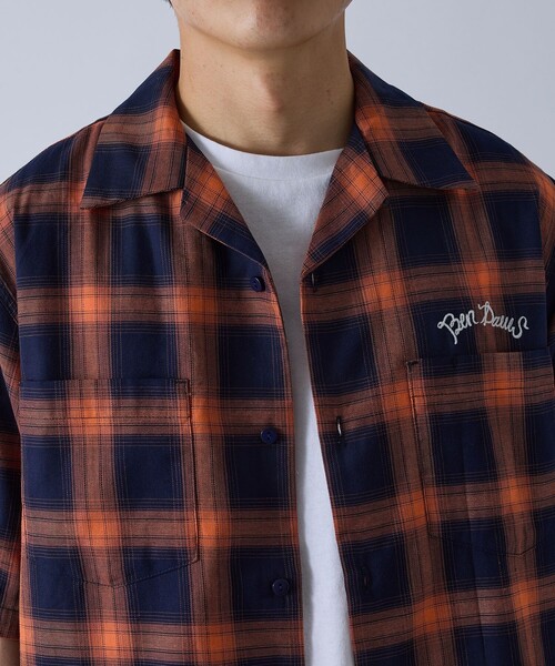 BEN DAVIS（ベンデイビス）の「【BENDAVIS別注】j.n.r.d/オンブレーチェックシャツ（シャツ/ブラウス・メンズ・ブルー/ブラック/オレンジ・M/LL/L）」の17枚目の写真