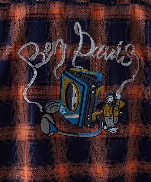 BEN DAVIS（ベンデイビス）の「【BENDAVIS別注】j.n.r.d/オンブレーチェックシャツ（シャツ/ブラウス・メンズ・ブルー/ブラック/オレンジ・M/LL/L）」の19枚目の写真