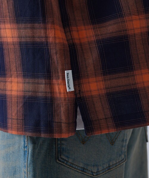 BEN DAVIS（ベンデイビス）の「【BENDAVIS別注】j.n.r.d/オンブレーチェックシャツ（シャツ/ブラウス・メンズ・ブルー/ブラック/オレンジ・M/LL/L）」の20枚目の写真