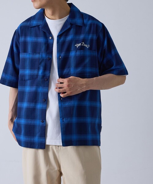 BEN DAVIS（ベンデイビス）の「【BENDAVIS別注】j.n.r.d/オンブレーチェックシャツ（シャツ/ブラウス・メンズ・ブルー/ブラック/オレンジ・M/LL/L）」の3枚目の写真