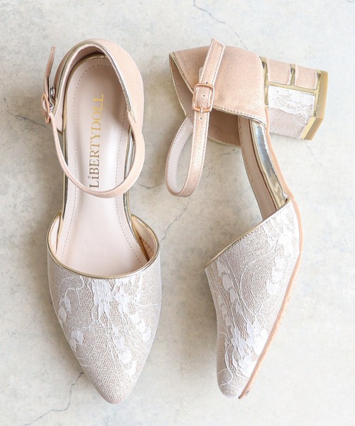 LibertyDoll(リバティードール)の「LibertyDoll/ポインテッドトゥ セパレートストラップ パンプス(1212)(パンプス・レディース・ブラック/ベージュ/グレー・3L/LL/L/M/S/SS)」の1枚目の写真