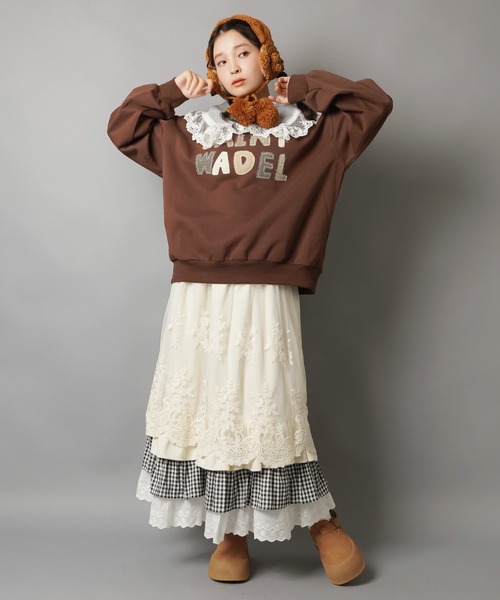 SPINNS(スピンズ)の「重ねた質感がとびきり可愛い♪異素材レイヤードロングスカート(スカート・レディース・ホワイト・ONESIZE)」の22枚目の写真