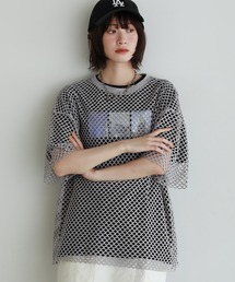 シアーメッシュ オーバーサイズTシャツ