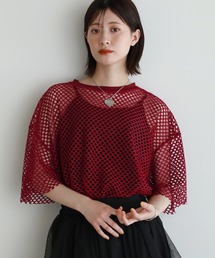 シアーメッシュ オーバーサイズTシャツ