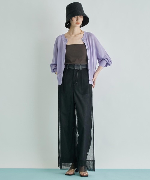 Settimissimo（セッティミッシモ）の「チュールカバードデニムワイドパンツ（デニムパンツ・レディース・ブラック/ブルー・FREE）」の6枚目の写真