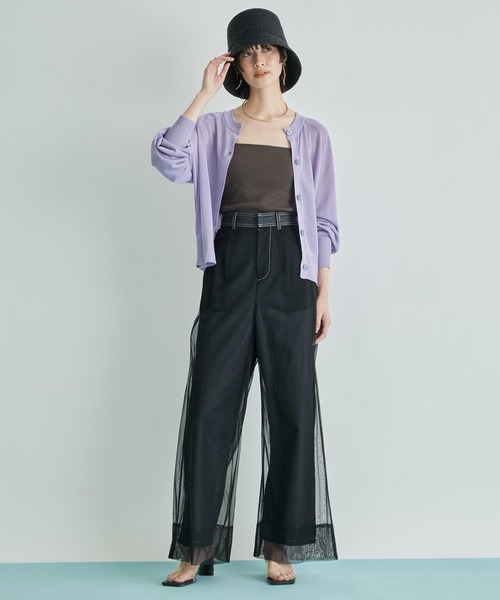 Settimissimo（セッティミッシモ）の「チュールカバードデニムワイドパンツ（デニムパンツ・レディース・ブラック/ブルー・FREE）」の7枚目の写真