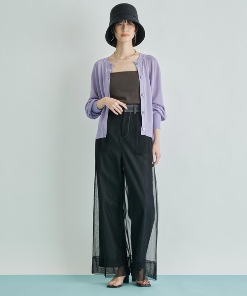 Settimissimo（セッティミッシモ）の「チュールカバードデニムワイドパンツ（デニムパンツ・レディース・ブラック/ブルー・FREE）」の8枚目の写真