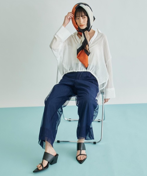 Settimissimo（セッティミッシモ）の「チュールカバードデニムワイドパンツ（デニムパンツ・レディース・ブラック/ブルー・FREE）」の15枚目の写真