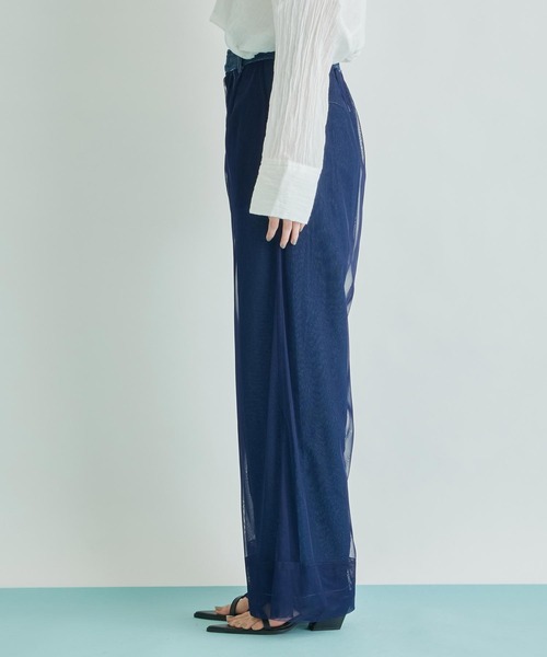 Settimissimo（セッティミッシモ）の「チュールカバードデニムワイドパンツ（デニムパンツ・レディース・ブラック/ブルー・FREE）」の18枚目の写真