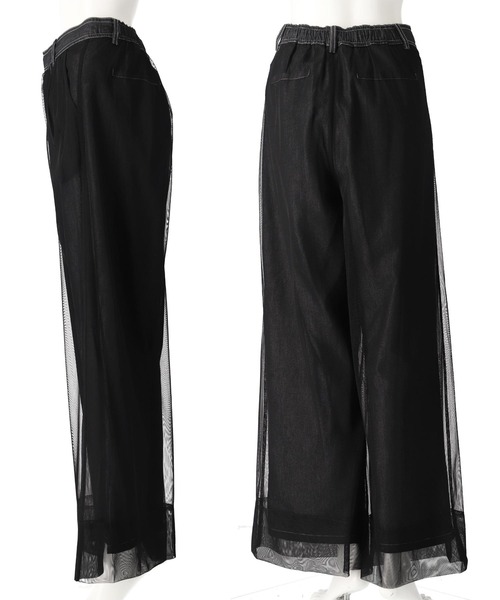 Settimissimo（セッティミッシモ）の「チュールカバードデニムワイドパンツ（デニムパンツ・レディース・ブラック/ブルー・FREE）」の21枚目の写真