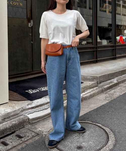 CIAOPANIC TYPY（チャオパニックティピー）の「【ひんやりニット】コンパクトドライタッチクルーニット（ニット/セーター・レディース・ブラック/サックスブルー/オフホワイト/ピンク/レッド/ネイビー/イエロー/ベージュ・ONE SIZE）」の13枚目の写真