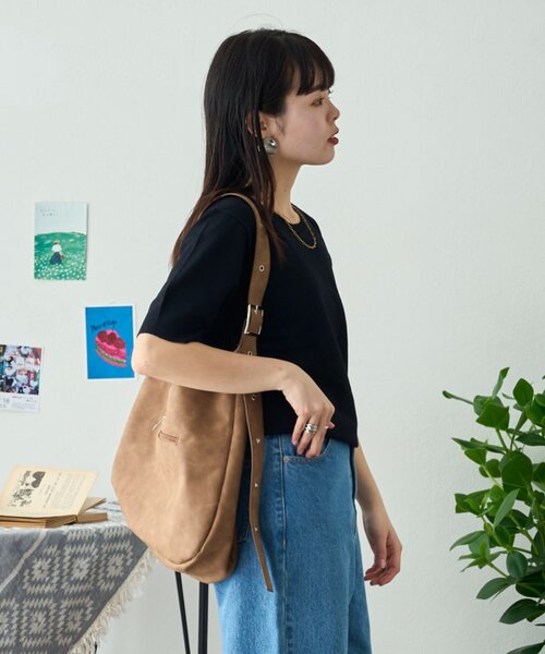 CIAOPANIC TYPY（チャオパニックティピー）の「【ひんやりニット】コンパクトドライタッチクルーニット（ニット/セーター・レディース・ブラック/サックスブルー/オフホワイト/ピンク/レッド/ネイビー/イエロー/ベージュ・ONE SIZE）」の21枚目の写真