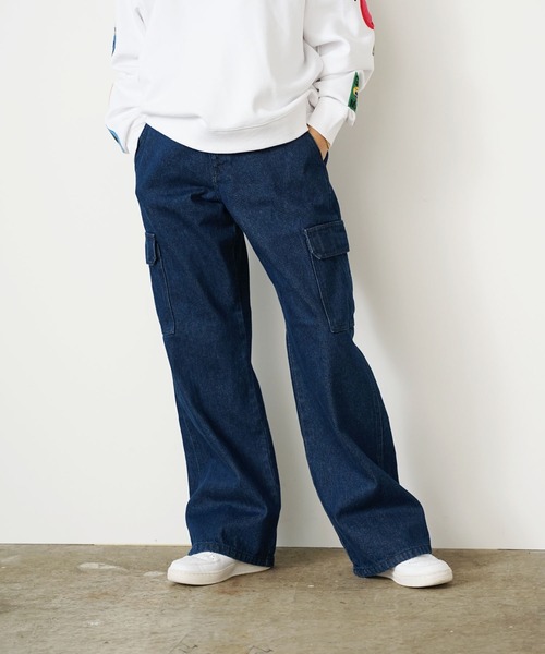 Dickies(ディッキーズ)の「▲Dickies/ディッキーズ 23214 MODEL DENIM CARGO PANT デニムパンツ(デニムパンツ・メンズ・ブルー/ブラック・36/34/28/32/30)」の1枚目の写真