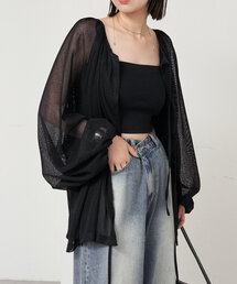 mystic | メッシュリボンブラウス(シャツ/ブラウス)