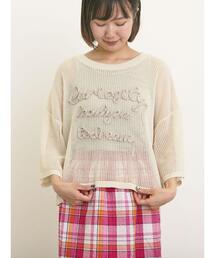 Samansa Mos2 | テープロゴ刺繍ニットプルオーバー(ニット/セーター)