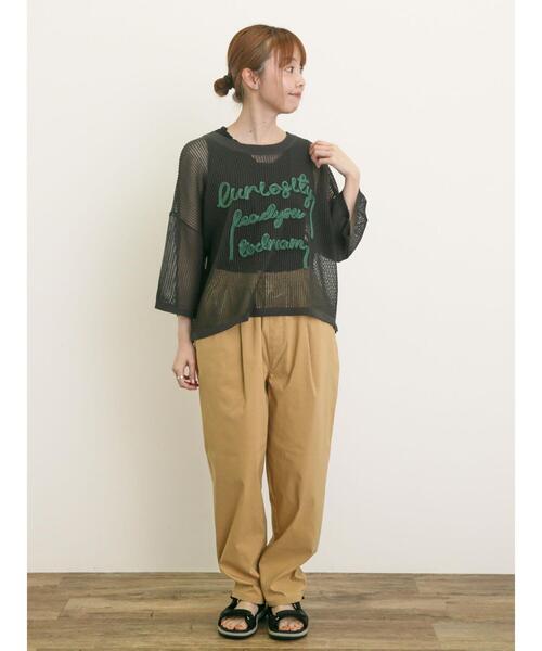 Samansa Mos2(サマンサ モスモス)の「テープロゴ刺繍ニットプルオーバー(ニット/セーター・レディース・ベージュ/キナリ/チャコールグレー/イエロー・F)」の20枚目の写真