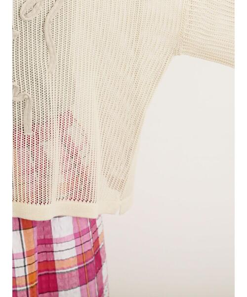 Samansa Mos2(サマンサ モスモス)の「テープロゴ刺繍ニットプルオーバー(ニット/セーター・レディース・ベージュ/キナリ/チャコールグレー/イエロー・F)」の16枚目の写真