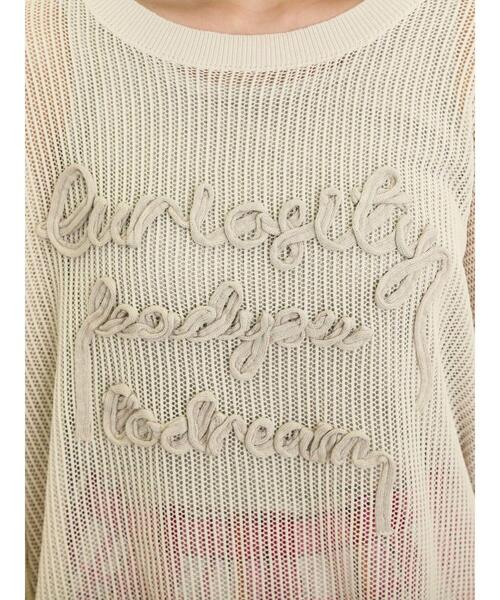 Samansa Mos2(サマンサ モスモス)の「テープロゴ刺繍ニットプルオーバー(ニット/セーター・レディース・ベージュ/キナリ/チャコールグレー/イエロー・F)」の17枚目の写真
