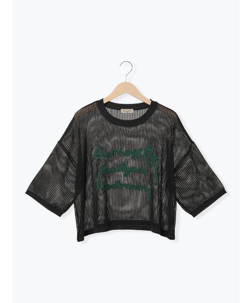 Samansa Mos2(サマンサ モスモス)の「テープロゴ刺繍ニットプルオーバー(ニット/セーター・レディース・ベージュ/キナリ/チャコールグレー/イエロー・F)」の10枚目の写真