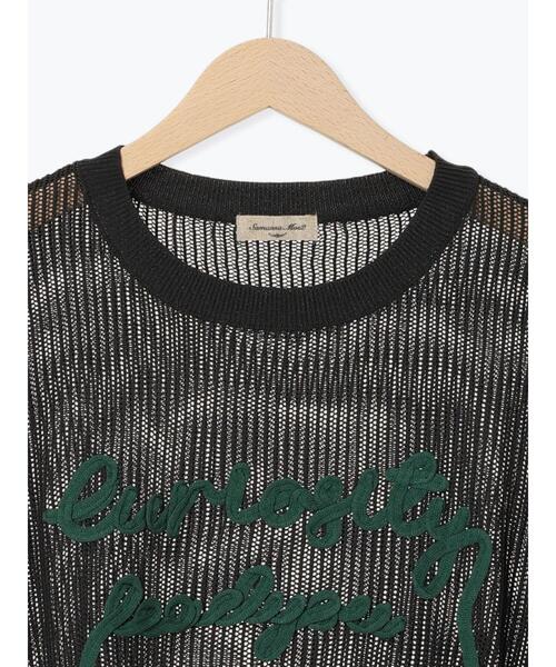 Samansa Mos2(サマンサ モスモス)の「テープロゴ刺繍ニットプルオーバー(ニット/セーター・レディース・ベージュ/キナリ/チャコールグレー/イエロー・F)」の12枚目の写真