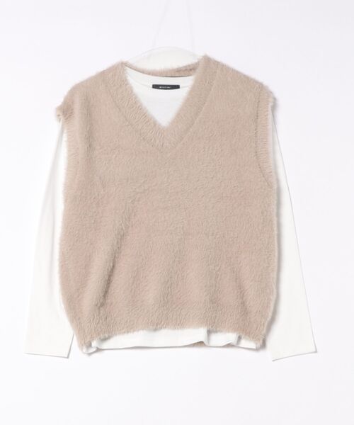 INTERPLANET（インタープラネット）の「フェザーベスト＋ロンＴ　ＳＥＴ（ベスト・レディース・チャコールグレー/ベージュ・FREE）」の18枚目の写真