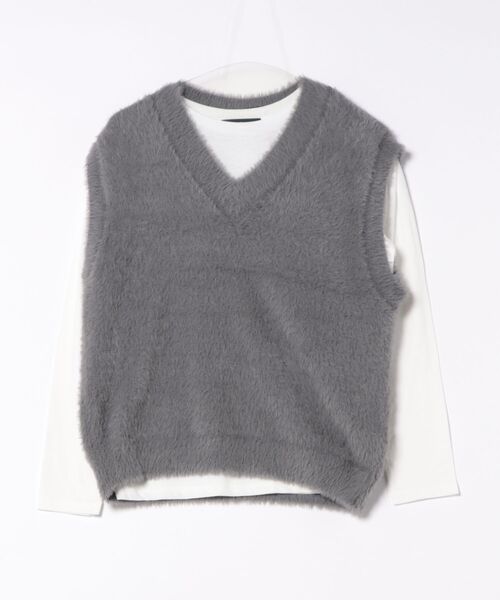 INTERPLANET（インタープラネット）の「フェザーベスト＋ロンＴ　ＳＥＴ（ベスト・レディース・チャコールグレー/ベージュ・FREE）」の19枚目の写真