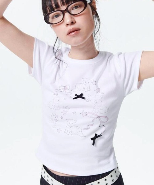 tシャツ 「runningHIGH」RIBBON CAT H/S TEE レディース runningHIGH tシャツ 「runningHIGH」RIBBON CAT H/S TEE