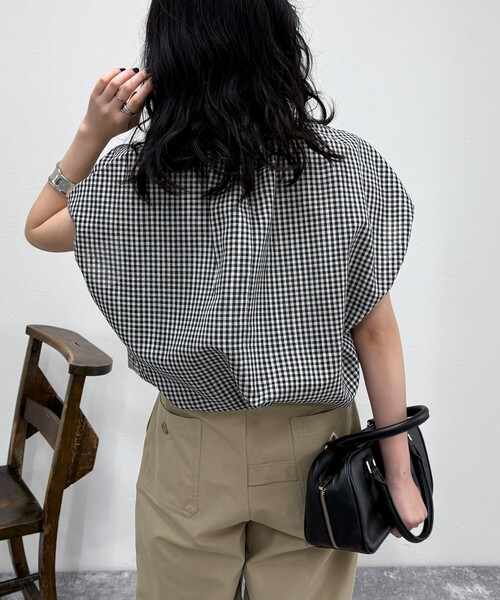 fredy emue(フレディエミュ)の「【GEVACO/ゲバコ】リネンフレンチスリーブブラウス(シャツ/ブラウス・レディース・レッド/ネイビー/オフホワイト/ブラック系その他・38)」の11枚目の写真