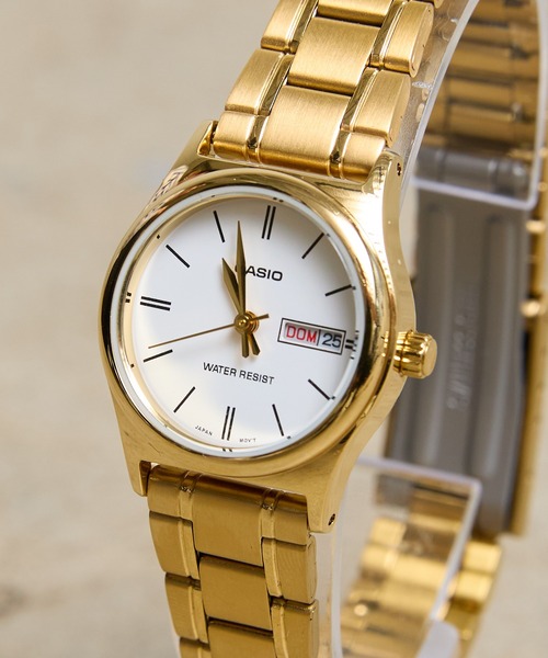 CASIO 腕時計 スタンダード アナログ メタルベルト ゴールド・コンビ