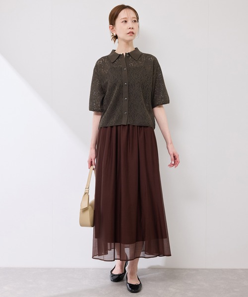 ROPE' PICNIC（ロペピクニック）の「レース襟付きカーディガン（カーディガン/ボレロ・レディース・グレー/ダークブラウン/キナリ・38）」の16枚目の写真