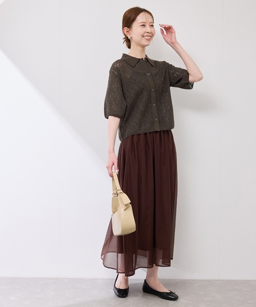 ROPE' PICNIC（ロペピクニック）の「レース襟付きカーディガン（カーディガン/ボレロ・レディース・グレー/ダークブラウン/キナリ・38）」の17枚目の写真