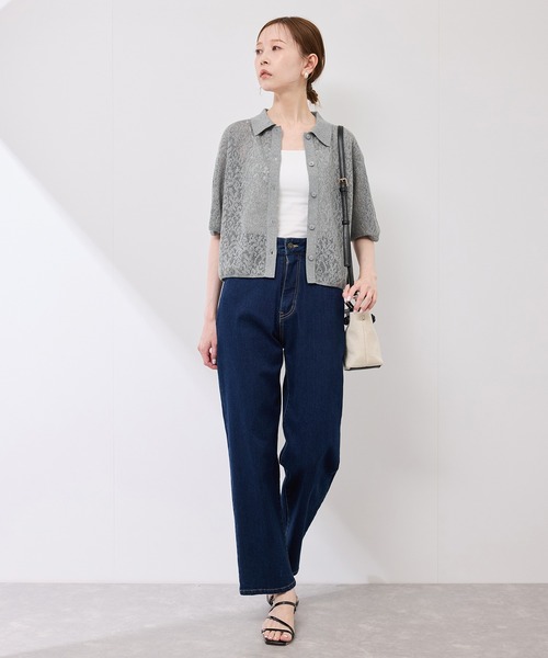 ROPE' PICNIC（ロペピクニック）の「レース襟付きカーディガン（カーディガン/ボレロ・レディース・グレー/ダークブラウン/キナリ・38）」の5枚目の写真