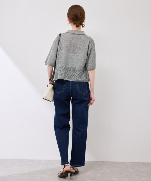 ROPE' PICNIC（ロペピクニック）の「レース襟付きカーディガン（カーディガン/ボレロ・レディース・グレー/ダークブラウン/キナリ・38）」の6枚目の写真