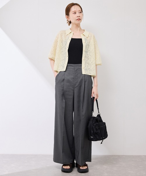 ROPE' PICNIC（ロペピクニック）の「レース襟付きカーディガン（カーディガン/ボレロ・レディース・グレー/ダークブラウン/キナリ・38）」の10枚目の写真